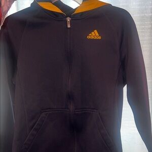 adidas Kids Hoodie - Black and Yellow